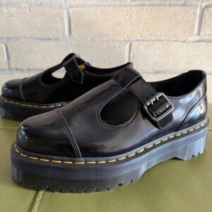 Dr. Martens Bethan black polished smooth t-bar mary jane size US W 11